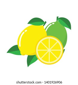 Lemon vector illustration isolated on  white background. Lemon icon 