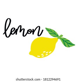 Lemon vector illustration. Lemons lettering. Home logo of lemonade and a sign of citrus in cartoon style. Vector illustration isolated on a white background.
