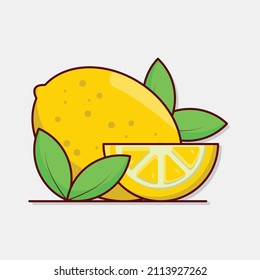 lemon Vector illustration on a transparent background.Premium quality symmbols.Vector line flat icon for concept and graphic design.
