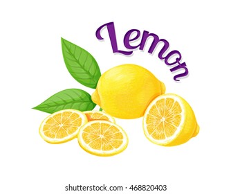 Lemon. Vector illustration on a white background executed in a realistic style.