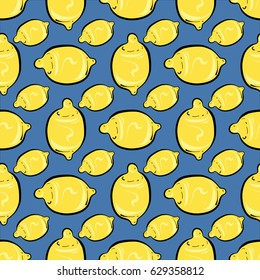 Lemon, vector illustration, pattern, fruit, food 