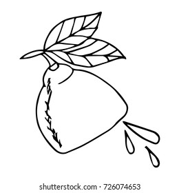 Lemon vector illustration. Retro style. Doodle. Design icon, print, logo, poster, symbol, decor, textile, paper.