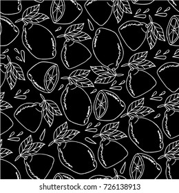 Lemon vector illustration. Retro style. Doodle. Design icon, print, logo, poster, symbol, decor, textile, paper.