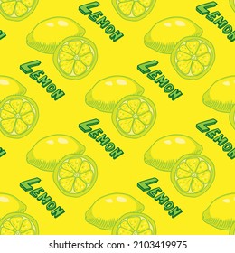 lemon vector illustration seamless pattern
