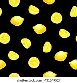 Lemon vector illustration. Textiles, background, wallpaper, fabric, seamless. yellow