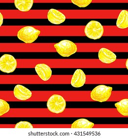 Lemon vector illustration. Textiles, background, wallpaper, fabric, seamless. yellow