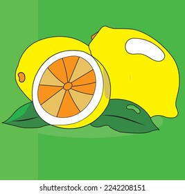 lemon vector illustration yellow lima