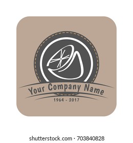 Lemon vector logo. Web line icon. Write your company or operating name.