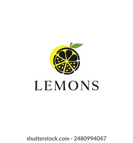 lemon vector logo. white background