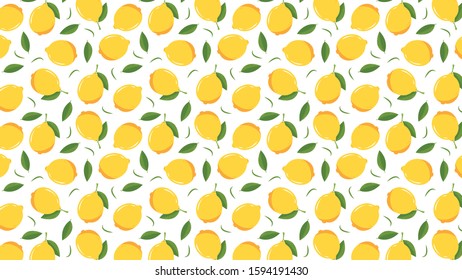 Lemon vector. Lemon on white background. Lemon pattern wallpaper.