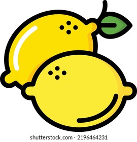 lemon vector on white background. isolated Vector icon