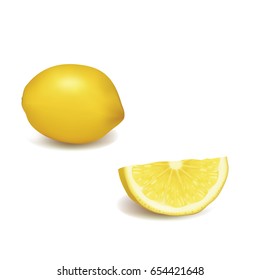 Lemon vector on white background