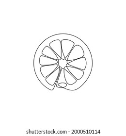Lemon vector. One line drawing, logo