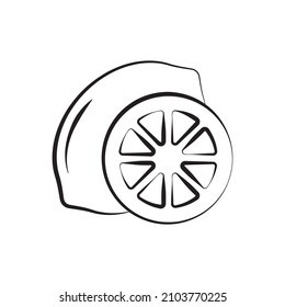 Lemon vector Outline Icon Design illustration. Food and Drink Symbol on White background EPS 10 File