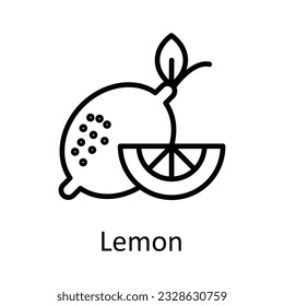 Lemon Vector Umriss Icon Design Illustration. Lebensmittel und Getränke Symbol auf weißem Hintergrund EPS10-Datei