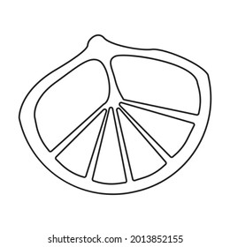 Lemon vector outline icon. Vector illustration citrus on white background. Isolated outline illustration icon of lemon .