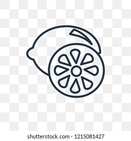 Lemon vector outline icon isolated on transparent background, high quality linear Lemon transparency concept can be used web and mobile