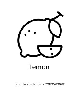 Lemon Vector   outline Icons. Simple stock illustration stock