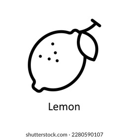 Lemon Vector   outline Icons. Simple stock illustration stock