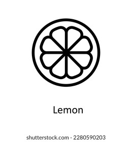 Lemon Vector   outline Icons. Simple stock illustration stock