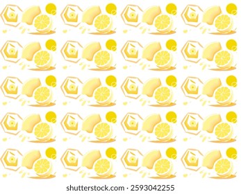 Lemon vector pattern. Abstract background, used for paper, fabric, gift wrap, packaging and others.