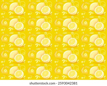 Lemon vector pattern. Abstract background, used for paper, fabric, gift wrap, packaging and others.