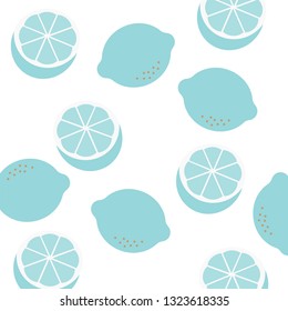 Lemon vector pattern. Abstract pattern with cartoon lemons