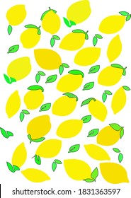Lemon vector pattern. Art background pattern