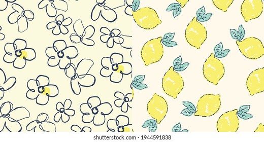 Lemon vector  pattern background , for wrapping paper, greeting cards, posters, invitation