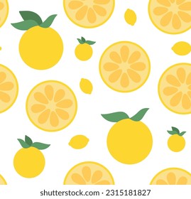 Lemon Vector, Lemon Pattern, Summer Pattern, Lemon Pattern, Citrus Pattern, Lemon Wallpaper, Seamless Repeat Vector Illustration Background	