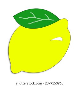 lemon vector, shaded lemon vector, lemon vector on white background, lemon fruit vector