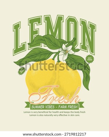 Lemon vintage graphics. summer lemon fruit print graphic. fruit t-shirt design. juiciest farm fresh oranges slogan tee. women's girls top print. men's boy tee print