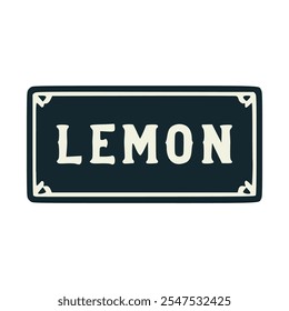 lemon vintage label retro badge emblem packaging vector illustration template design