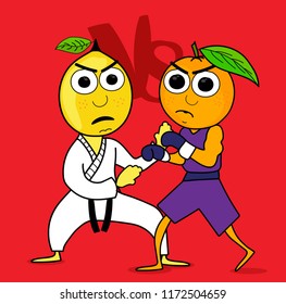 Lemon VS Orange, fighting fruits