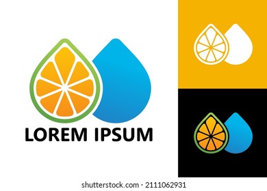 Lemon water logo template design vector