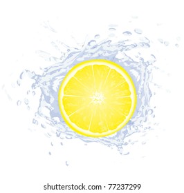 lemon in the water splash