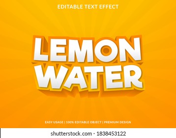 lemon water text effect template with 3d bold style use for logo and business brand