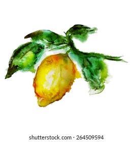 lemon watercolor