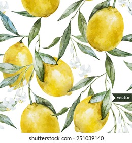 Lemon, Watercolor Pattern, Background, Fruit, Wallpaper, Painting, Drawing