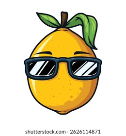 Citron portant des lunettes de soleil Image vectorielle dessin