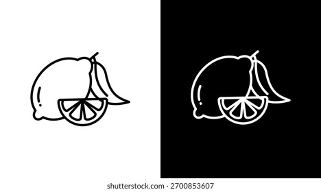 Design de Conjunto de Ícones de Limão Branco