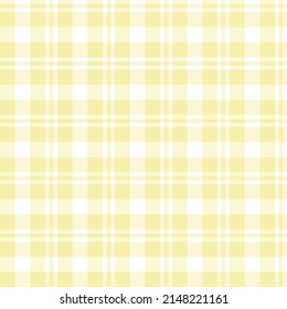 Lemon And White Simple Tablecloth Plaid. Seamless Vector Check Pattern Suitable For Fashion, Home Decor And Stationary.