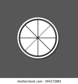 lemon - white vector icon  with shadow