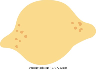Lemon whole fruit with bumpy peel and two pointed ends in a clean doodle style. Symbol of freshness, zest, sour taste, and organic health. Cartoon vector illustration.