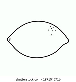 The lemon is whole. vector illustration in doodle style.