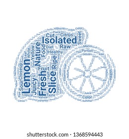 lemon word cloud. tag cloud about lemon