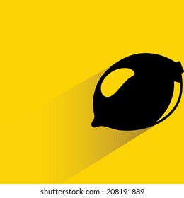lemon in yellow background, flat and shadow theme
