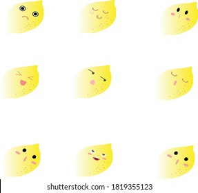 lemon yellow cute emoji vector