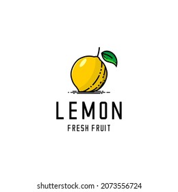lemon yellow fruit logo illustration vector