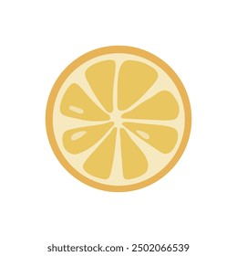 Lemon yellow fruit slice illustration